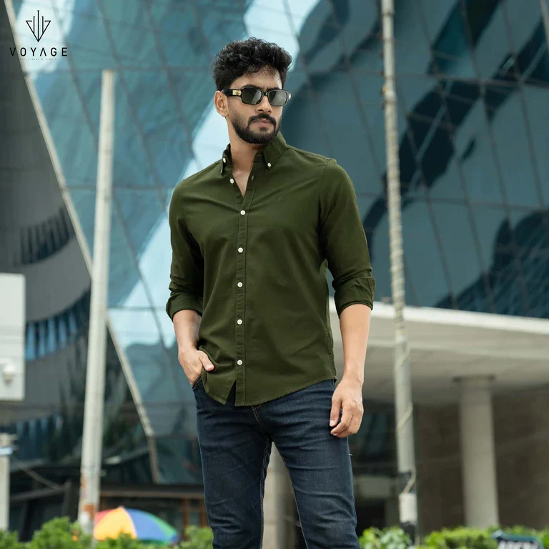 Solid Shirt -D Olive - Image 2