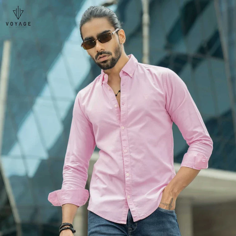 Solid Shirt -Pink - Image 2